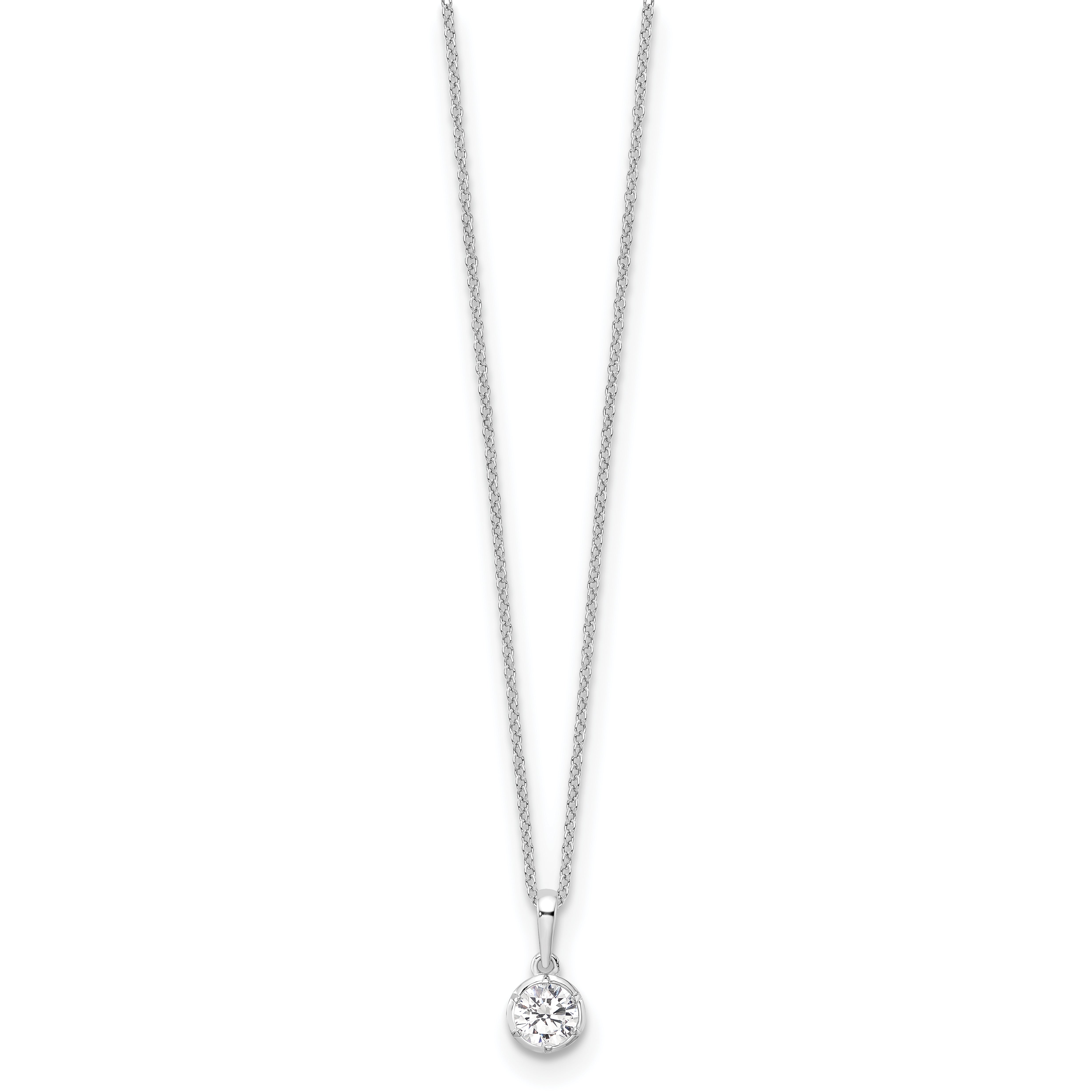 14K White Gold True Origin 1/2 Carat Lab Grown Diamond Vs Def 18 Inch Solitaire Pendant Necklace