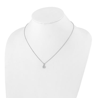 14K White Gold True Origin 1/2 Carat Lab Grown Diamond Vs Def 18 Inch Solitaire Pendant Necklace