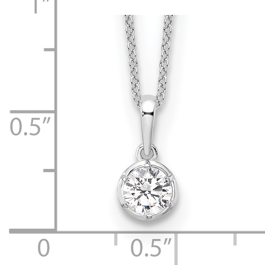 14K White Gold True Origin 1/2 Carat Lab Grown Diamond Vs Def 18 Inch Solitaire Pendant Necklace