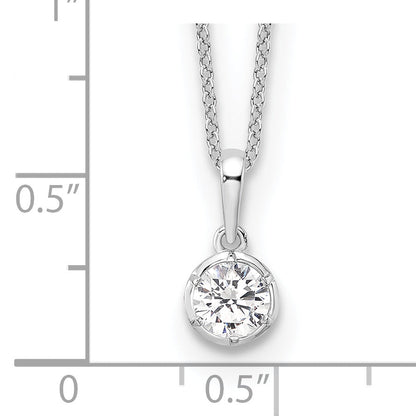 14K White Gold True Origin 1/2 Carat Lab Grown Diamond Vs Def 18 Inch Solitaire Pendant Necklace