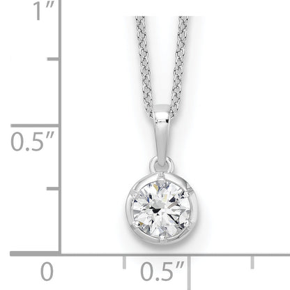 14K White Gold True Origin 5/8 Carat Lab Grown Diamond Vs Def 18 Inch Solitaire Pendant Necklace