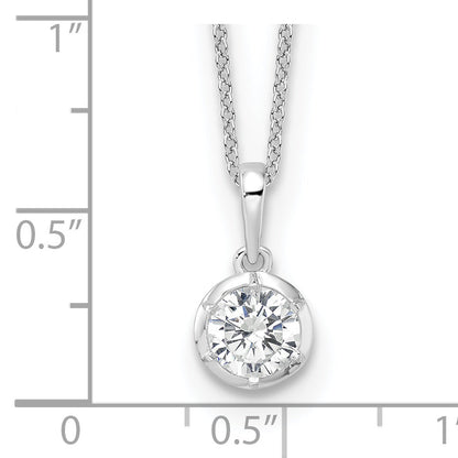 14K White Gold True Origin 3/4 Carat Lab Grown Diamond Vs Def 18 Inch Solitaire Pendant Necklace
