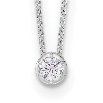 14K White Gold True Origin 1/4 Carat Lab Grown Diamond Vs Def 18 Inch Solitaire Slide Necklace