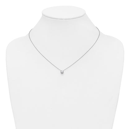 14K White Gold True Origin 1/2 Carat Lab Grown Diamond Vs Def 18 Inch Solitaire Slide Necklace