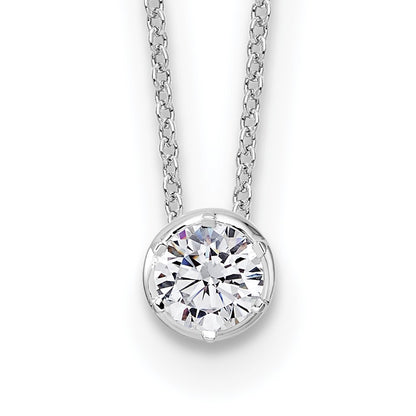 14K White Gold True Origin 1/2 Carat Lab Grown Diamond Vs Def 18 Inch Solitaire Slide Necklace