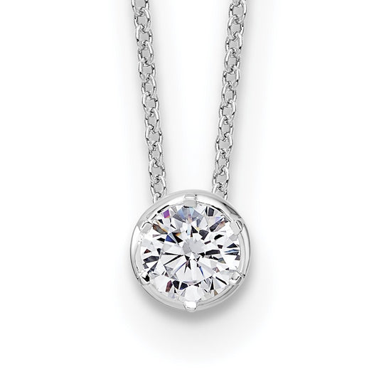 14K White Gold True Origin 1/2 Carat Lab Grown Diamond Vs Def 18 Inch Solitaire Slide Necklace