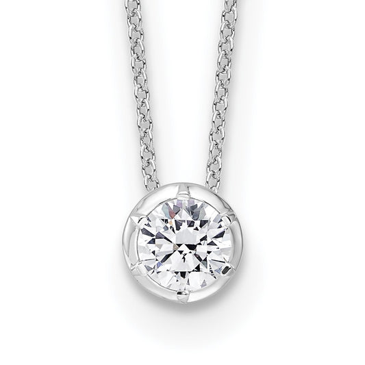 14K White Gold True Origin 5/8 Carat Lab Grown Diamond Vs Def 18 Inch Solitaire Slide Necklace