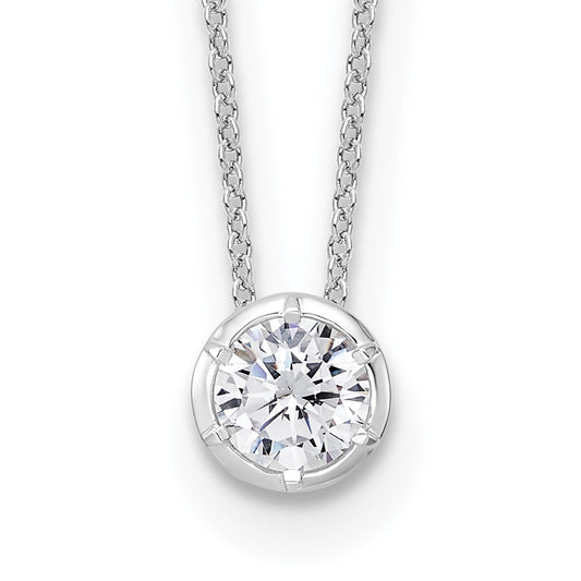 14K White Gold True Origin 3/4 Carat Lab Grown Diamond Vs Def 18 Inch Solitaire Slide Necklace