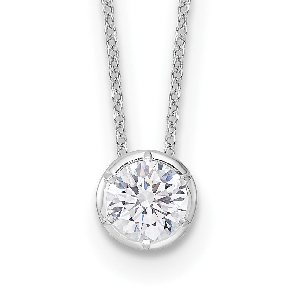 14K White Gold True Origin 1 Carat Lab Grown Diamond Vs Def 18 Inch Solitaire Slide Necklace