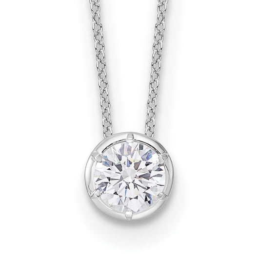 14K White Gold True Origin 1 Carat Lab Grown Diamond Vs Def 18 Inch Solitaire Slide Necklace