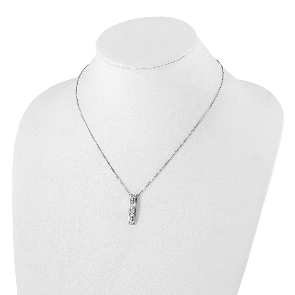 14K White Gold True Origin 3/4 Carat Lab Grown Diamond Vs Def 18 Inch Vertical Bar Slide Necklace