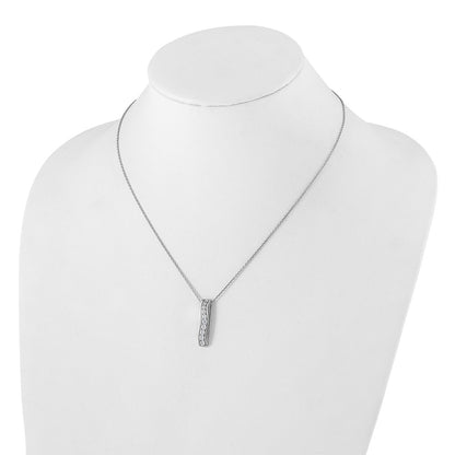 14K White Gold True Origin 3/4 Carat Lab Grown Diamond Vs Def 18 Inch Vertical Bar Slide Necklace