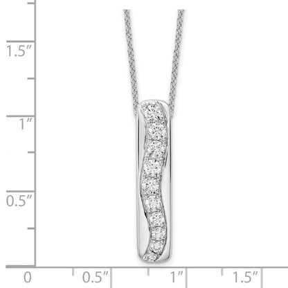 14K White Gold True Origin 3/4 Carat Lab Grown Diamond Vs Def 18 Inch Vertical Bar Slide Necklace