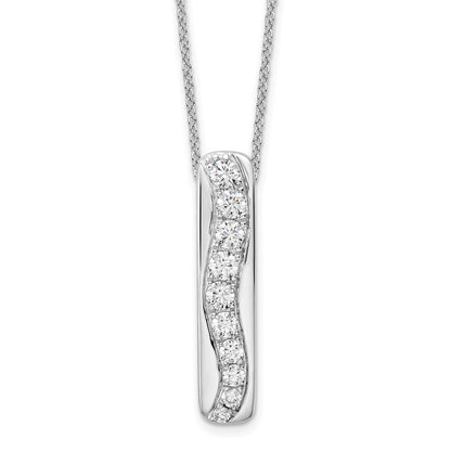 14K White Gold True Origin 3/4 Carat Lab Grown Diamond Vs Def 18 Inch Vertical Bar Slide Necklace