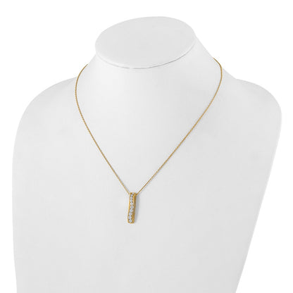 14K Yellow Gold True Origin 3/4 Carat Lab Grown Diamond Vs Def 18 Inch Vertical Bar Slide Necklace