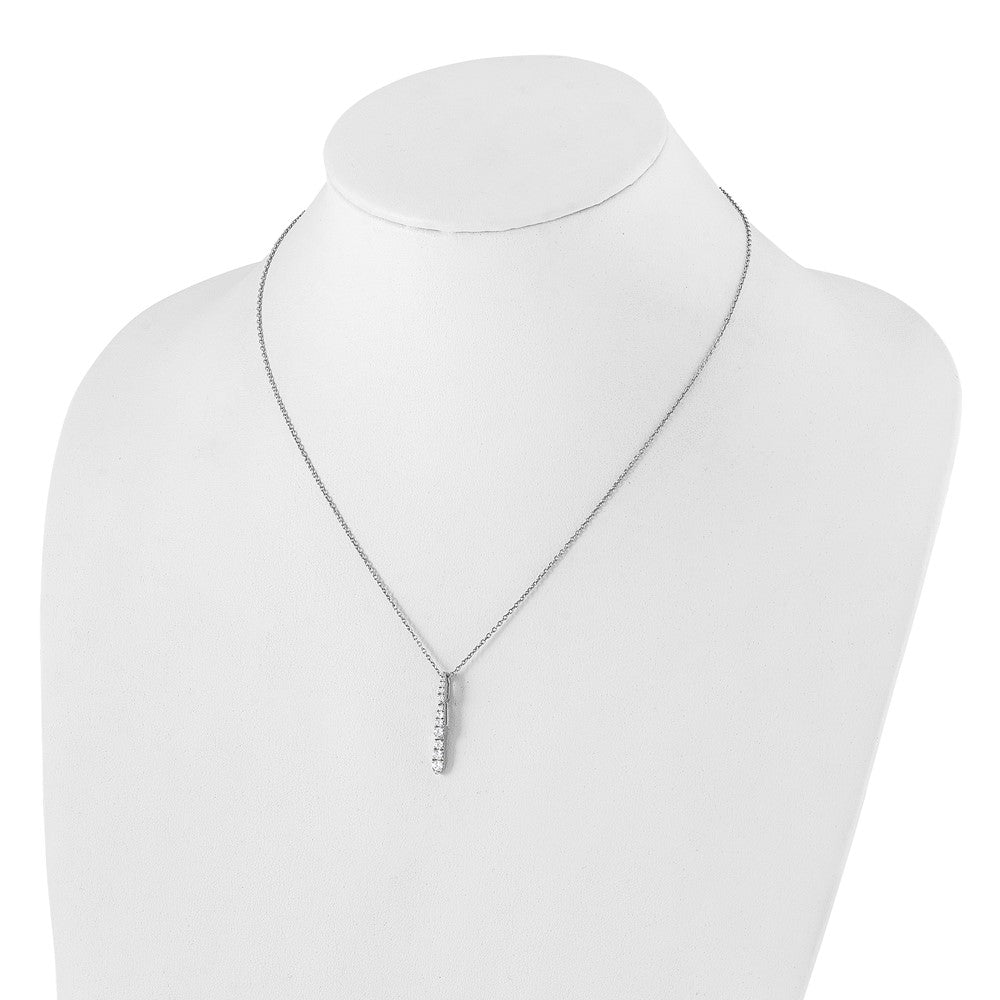 14K White Gold True Origin 3/8 Carat Lab Grown Diamond Vs Def 18 Inch Vertical Slide Necklace