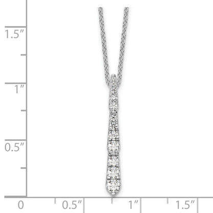 14K White Gold True Origin 3/8 Carat Lab Grown Diamond Vs Def 18 Inch Vertical Slide Necklace