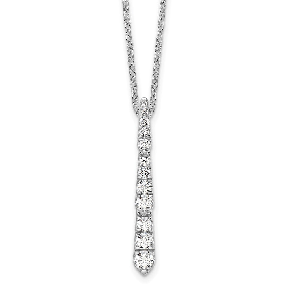 14K White Gold True Origin 3/8 Carat Lab Grown Diamond Vs Def 18 Inch Vertical Slide Necklace