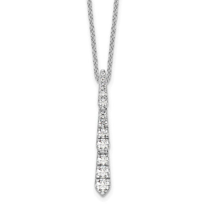 14K White Gold True Origin 3/8 Carat Lab Grown Diamond Vs Def 18 Inch Vertical Slide Necklace