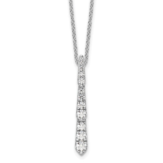 14K White Gold True Origin 3/8 Carat Lab Grown Diamond Vs Def 18 Inch Vertical Slide Necklace
