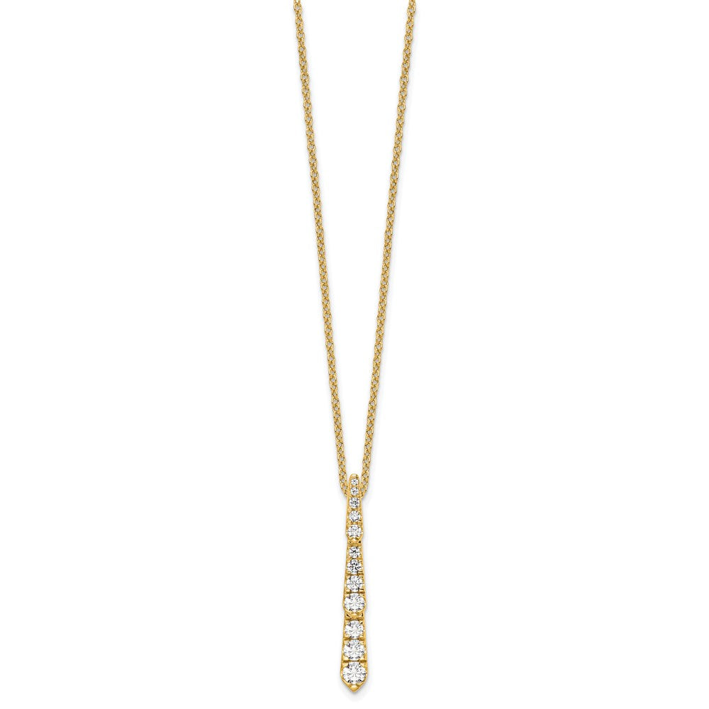 14K Yellow Gold True Origin 3/8 Carat Lab Grown Diamond Vs Def 18 Inch Vertical Slide Necklace