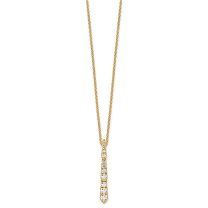 14K Yellow Gold True Origin 3/8 Carat Lab Grown Diamond Vs Def 18 Inch Vertical Slide Necklace