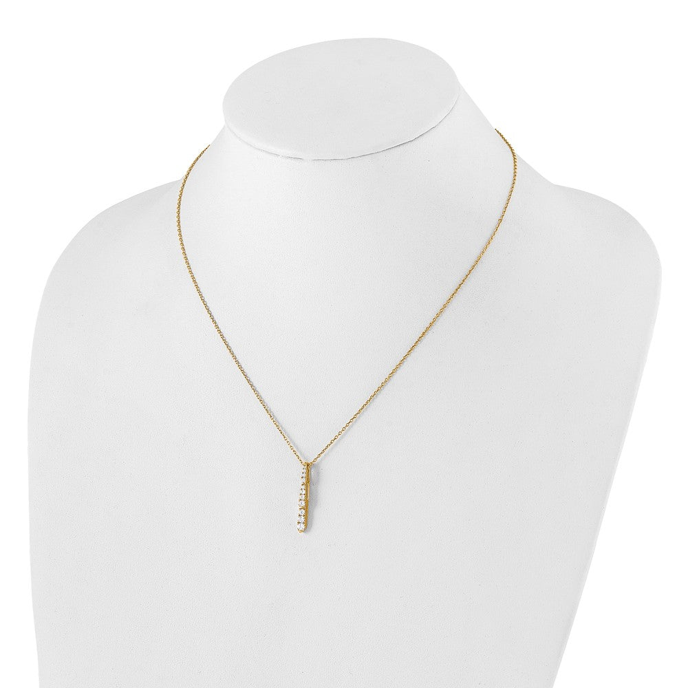 14K Yellow Gold True Origin 3/8 Carat Lab Grown Diamond Vs Def 18 Inch Vertical Slide Necklace