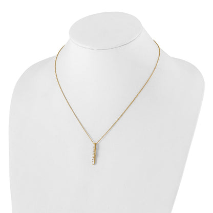 14K Yellow Gold True Origin 3/8 Carat Lab Grown Diamond Vs Def 18 Inch Vertical Slide Necklace