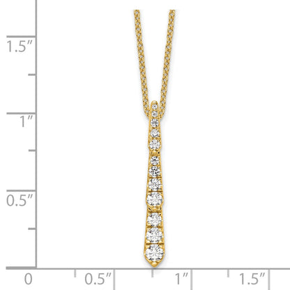 14K Yellow Gold True Origin 3/8 Carat Lab Grown Diamond Vs Def 18 Inch Vertical Slide Necklace