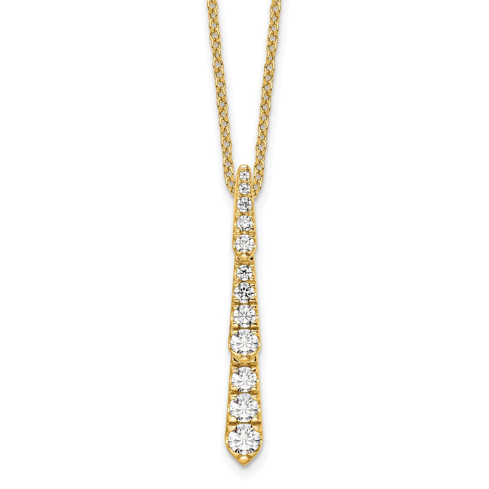 14K Yellow Gold True Origin 3/8 Carat Lab Grown Diamond Vs Def 18 Inch Vertical Slide Necklace