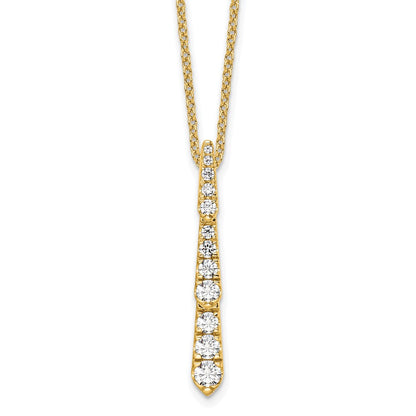 14K Yellow Gold True Origin 3/8 Carat Lab Grown Diamond Vs Def 18 Inch Vertical Slide Necklace