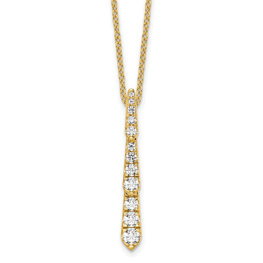 14K Yellow Gold True Origin 3/8 Carat Lab Grown Diamond Vs Def 18 Inch Vertical Slide Necklace
