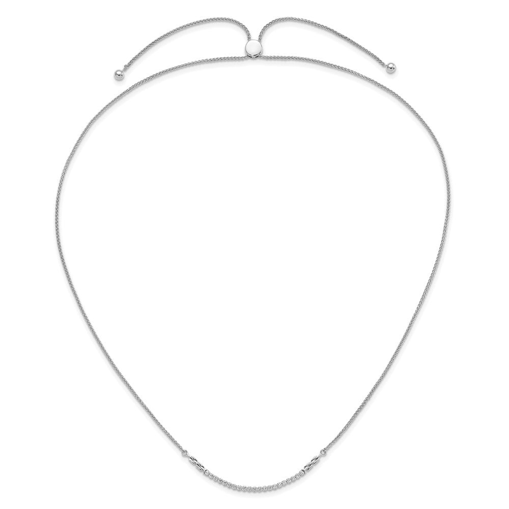 14k White Gold 1/2 Ct. Lab Grown Diamond VS/SI+ G+ Adjustable up to 24 inch Tennis Style Bolo Necklace