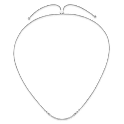 14k White Gold 1/2 Ct. Lab Grown Diamond VS/SI+ G+ Adjustable up to 24 inch Tennis Style Bolo Necklace