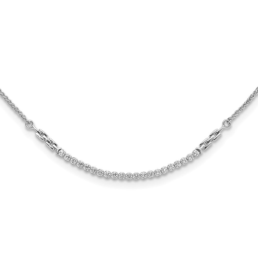 14k White Gold 1/2 Ct. Lab Grown Diamond VS/SI+ G+ Adjustable up to 24 inch Tennis Style Bolo Necklace