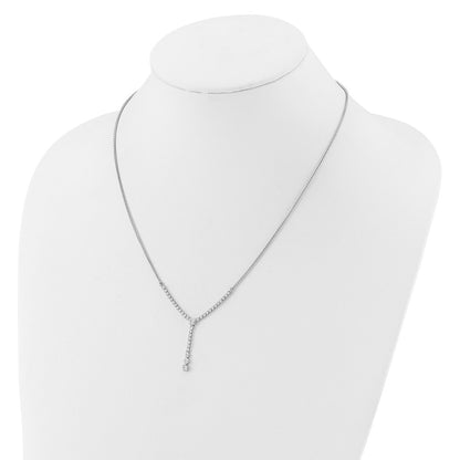 14k White Gold 1 Ct. Lab Grown Diamond VS/SI+ G+ Adjustable up to 24 inch Tennis Style Bolo Necklace