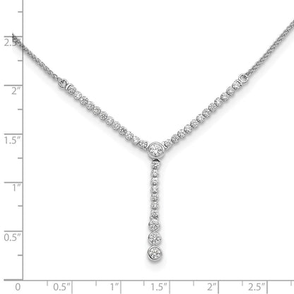 14k White Gold 1 Ct. Lab Grown Diamond VS/SI+ G+ Adjustable up to 24 inch Tennis Style Bolo Necklace