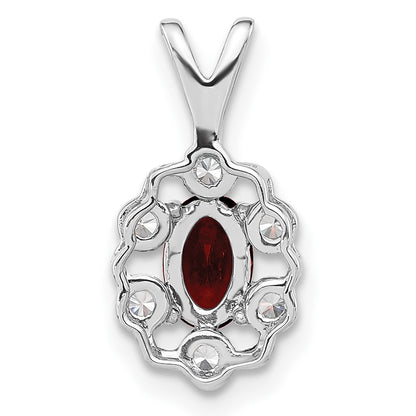 14k White Gold 1/10 Ct. Lab Grown Diamond VS/SI+ G+ and Lab Created Ruby Pendant