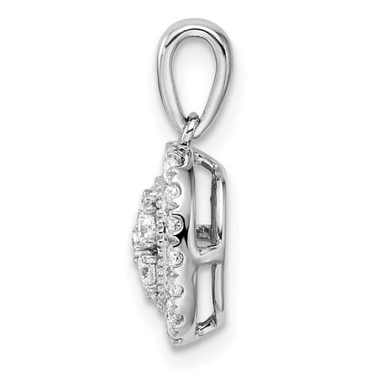 14k White Gold 3/8 Ct. Lab Grown Diamond VS/SI Oval Halo Pendant