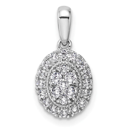 14k White Gold 3/8 Ct. Lab Grown Diamond VS/SI Oval Halo Pendant
