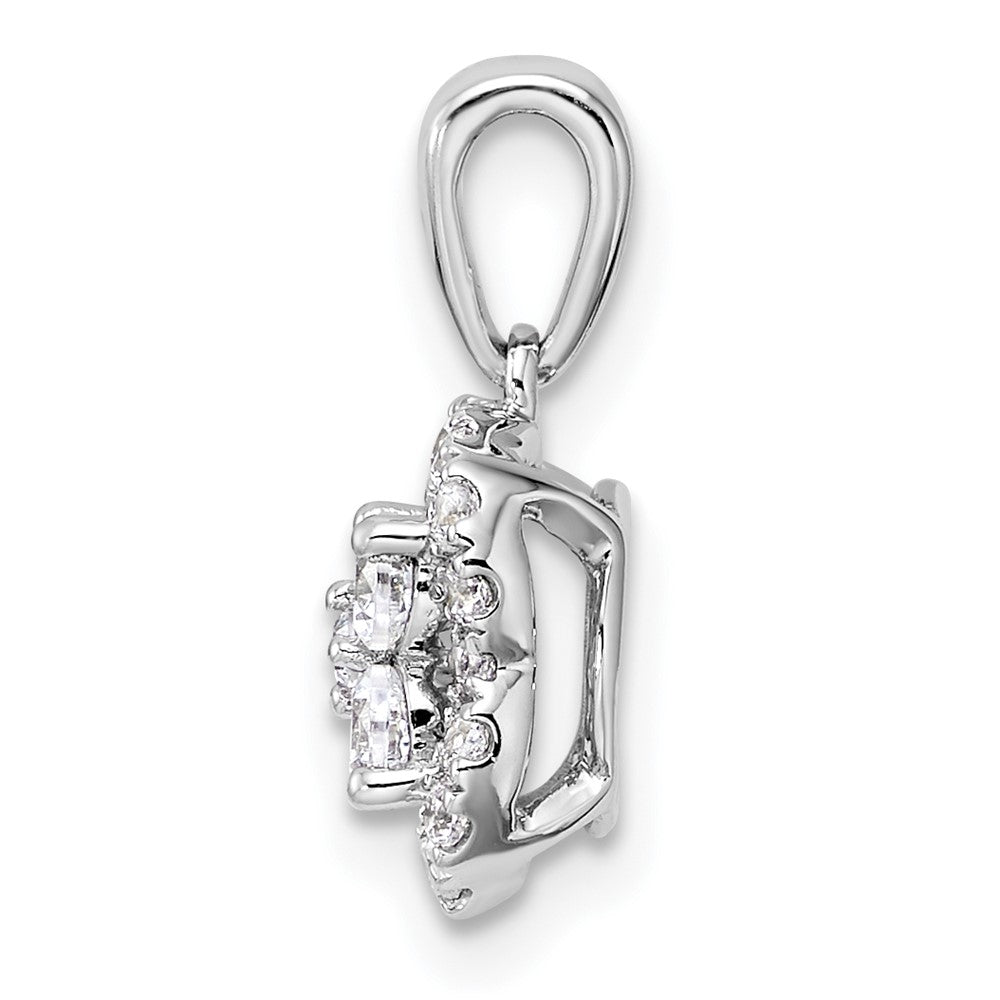 14k White Gold 3/8 Ct. Lab Grown Diamond VS/SI+ G+ Square Halo Pendant
