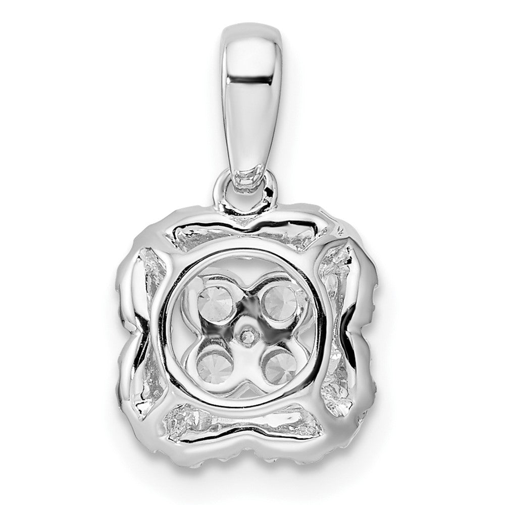 14k White Gold 3/8 Ct. Lab Grown Diamond VS/SI+ G+ Square Halo Pendant