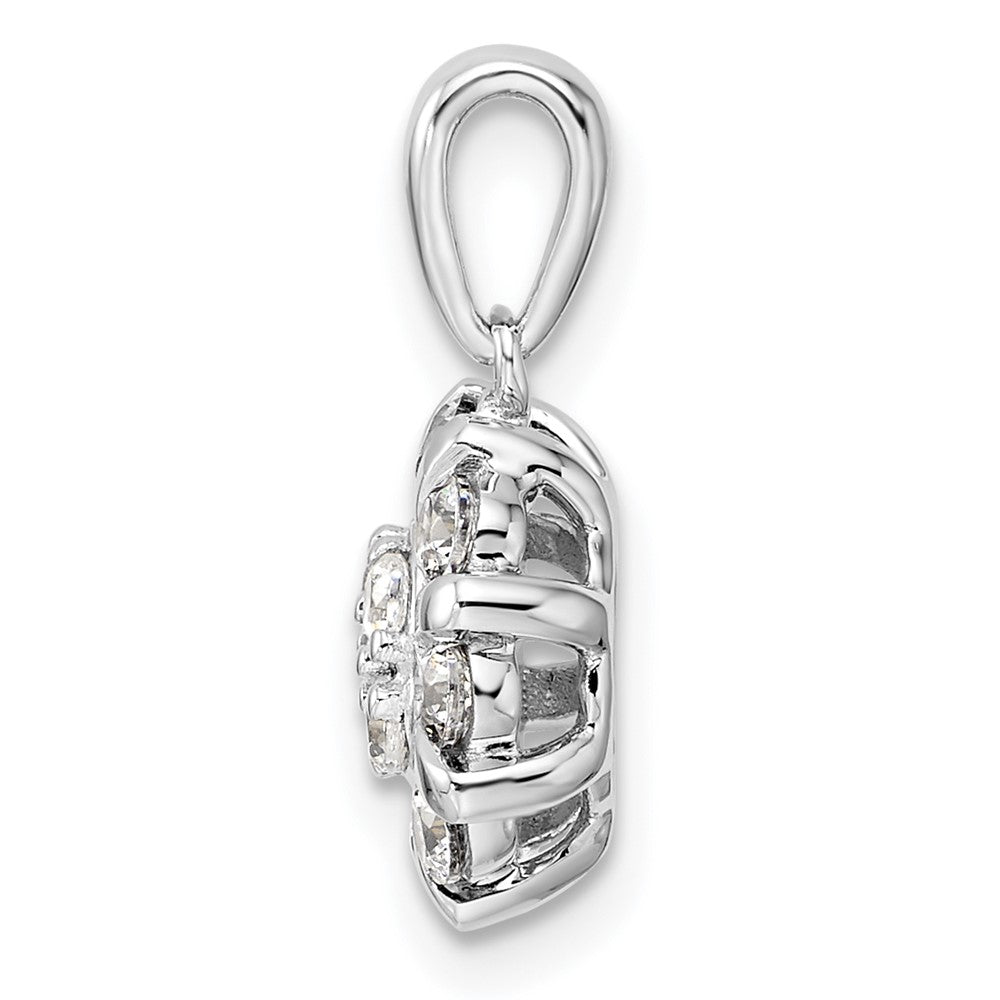 14k White Gold 1/2 Ct. Lab Grown Diamond VS/SI+ G+ Halo Pendant