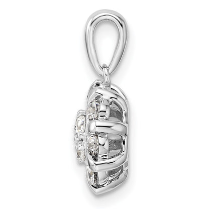 14k White Gold 1/2 Ct. Lab Grown Diamond VS/SI+ G+ Halo Pendant