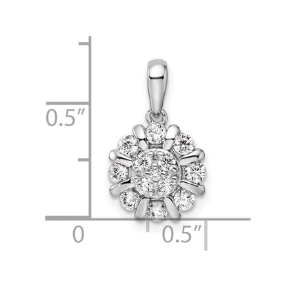 14k White Gold 1/2 Ct. Lab Grown Diamond VS/SI+ G+ Halo Pendant