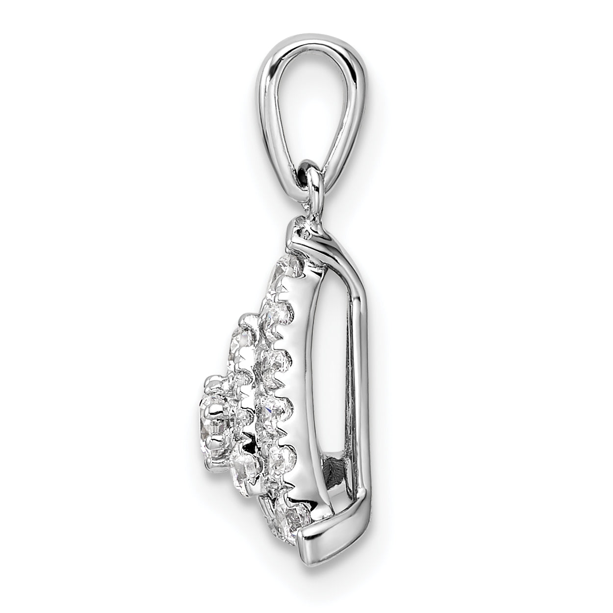 14k White Gold 1/2 Ct. Lab Grown Diamond VS/SI+ G+ Triangle Cluster Pendant