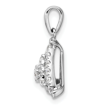 14k White Gold 1/2 Ct. Lab Grown Diamond VS/SI+ G+ Triangle Cluster Pendant