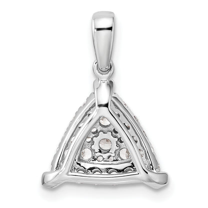 14k White Gold 1/2 Ct. Lab Grown Diamond VS/SI+ G+ Triangle Cluster Pendant