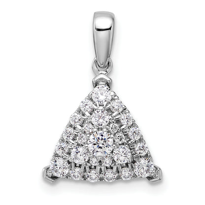 14k White Gold 1/2 Ct. Lab Grown Diamond VS/SI+ G+ Triangle Cluster Pendant