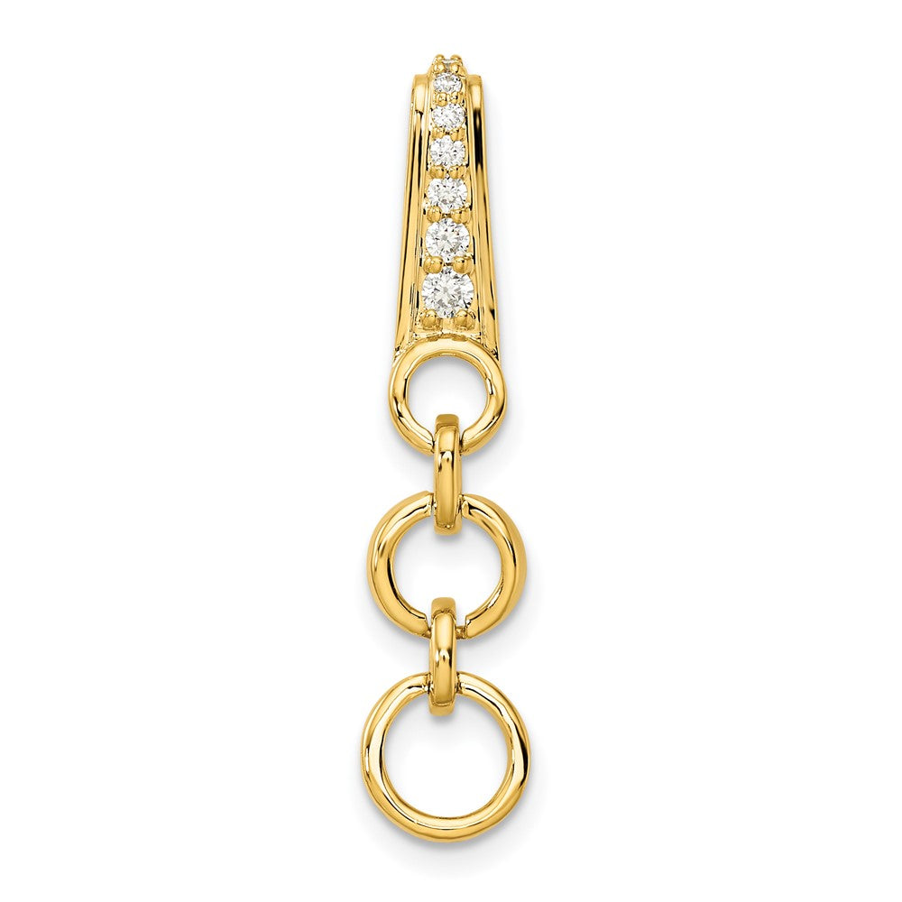 14k Yellow Gold 1/8 Ct. Lab Grown Diamond VS/SI+ G+ Dangle Circle Chain Slide Pendant